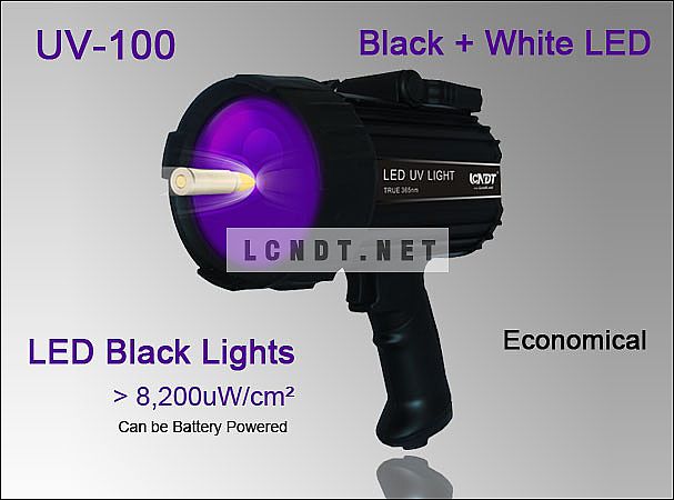 Portable LED NDT Inspection Lamp UV-100 Lights (Dual UV & White LED)